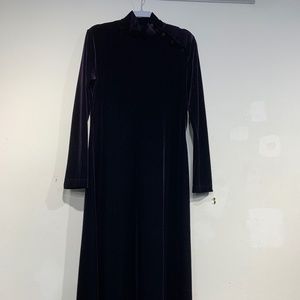 Marisa studio High collar dark purple velvet maxi dress